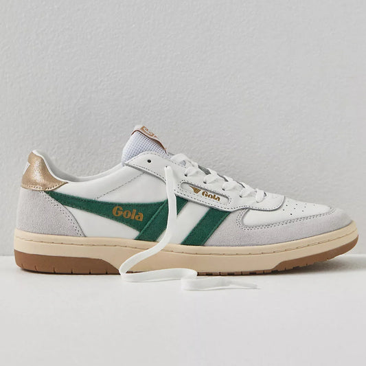 Gola Hawk Retro Sneakers in Dark Green/White