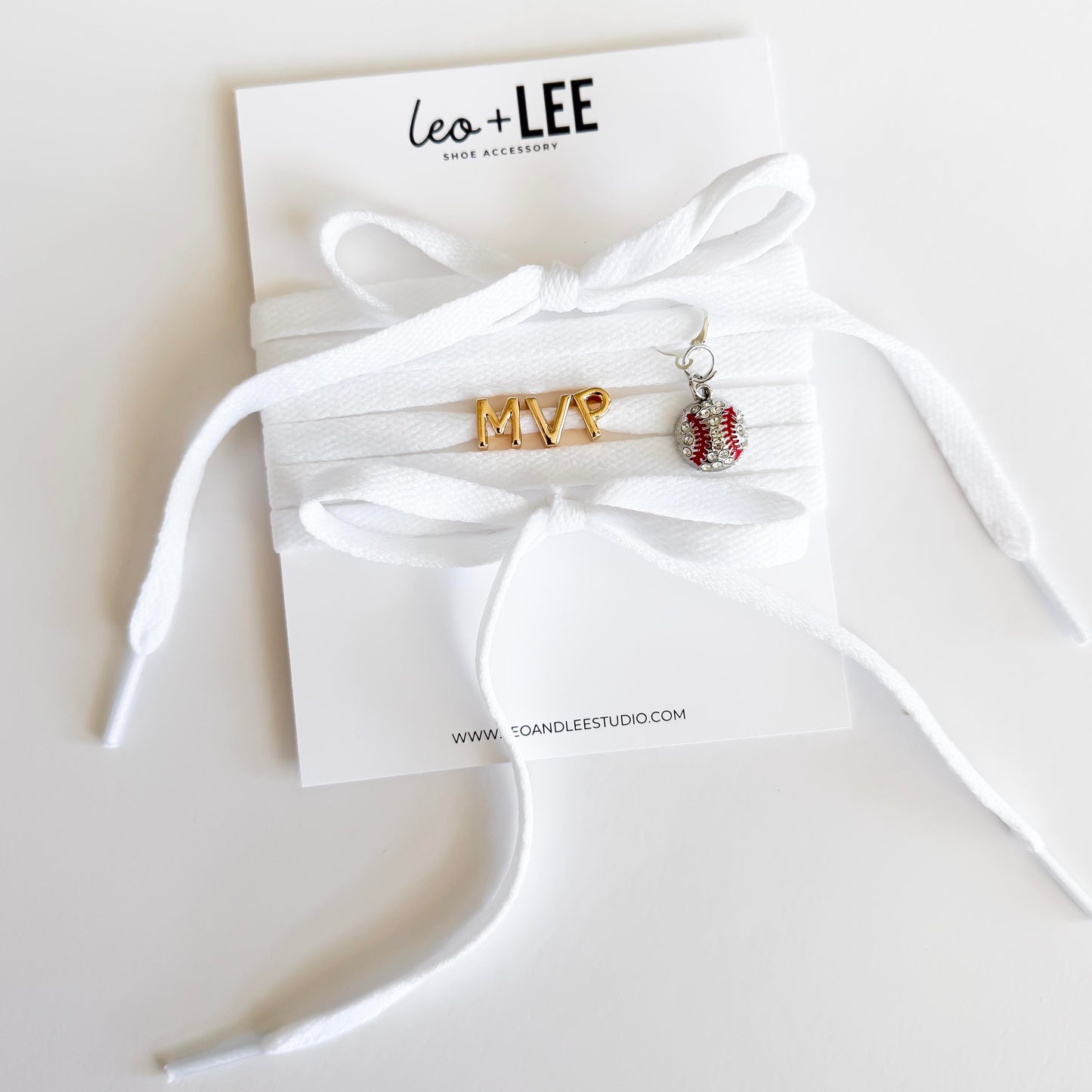 Baseball Shoe Lace Charm Set – “MVP” Gold Letter Charms with Baseball Pendant – Sports Fan Sneaker Accessories