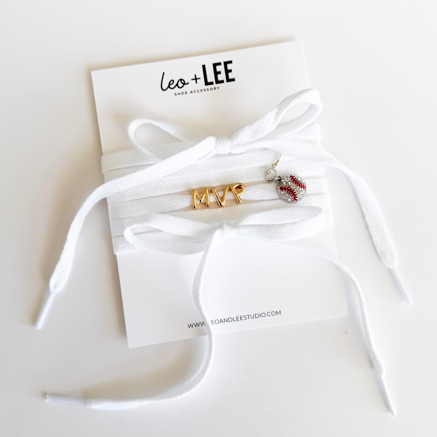 Baseball Shoe Lace Charm Set – “MVP” Gold Letter Charms with Baseball Pendant – Sports Fan Sneaker Accessories