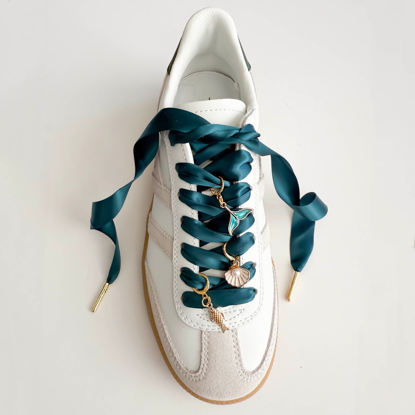 Satin Lace Charm Set with Gold Aglets – Sneaker Shoe Charm Sets