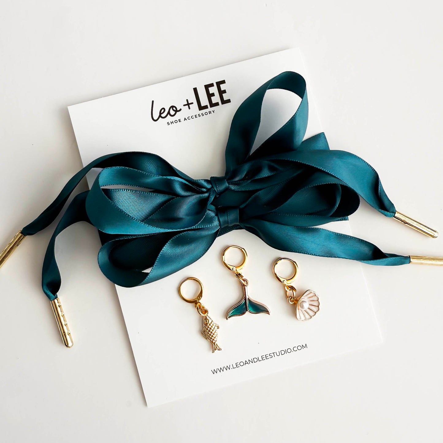 Satin Lace Charm Set with Gold Aglets – Sneaker Shoe Charm Sets