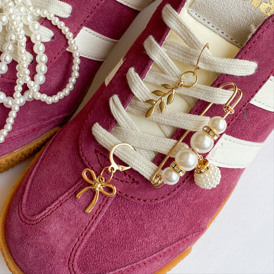 Pearl & Gold Sneaker Charm Pack – Decorative Shoe Accessories | Leo + Lee Studio