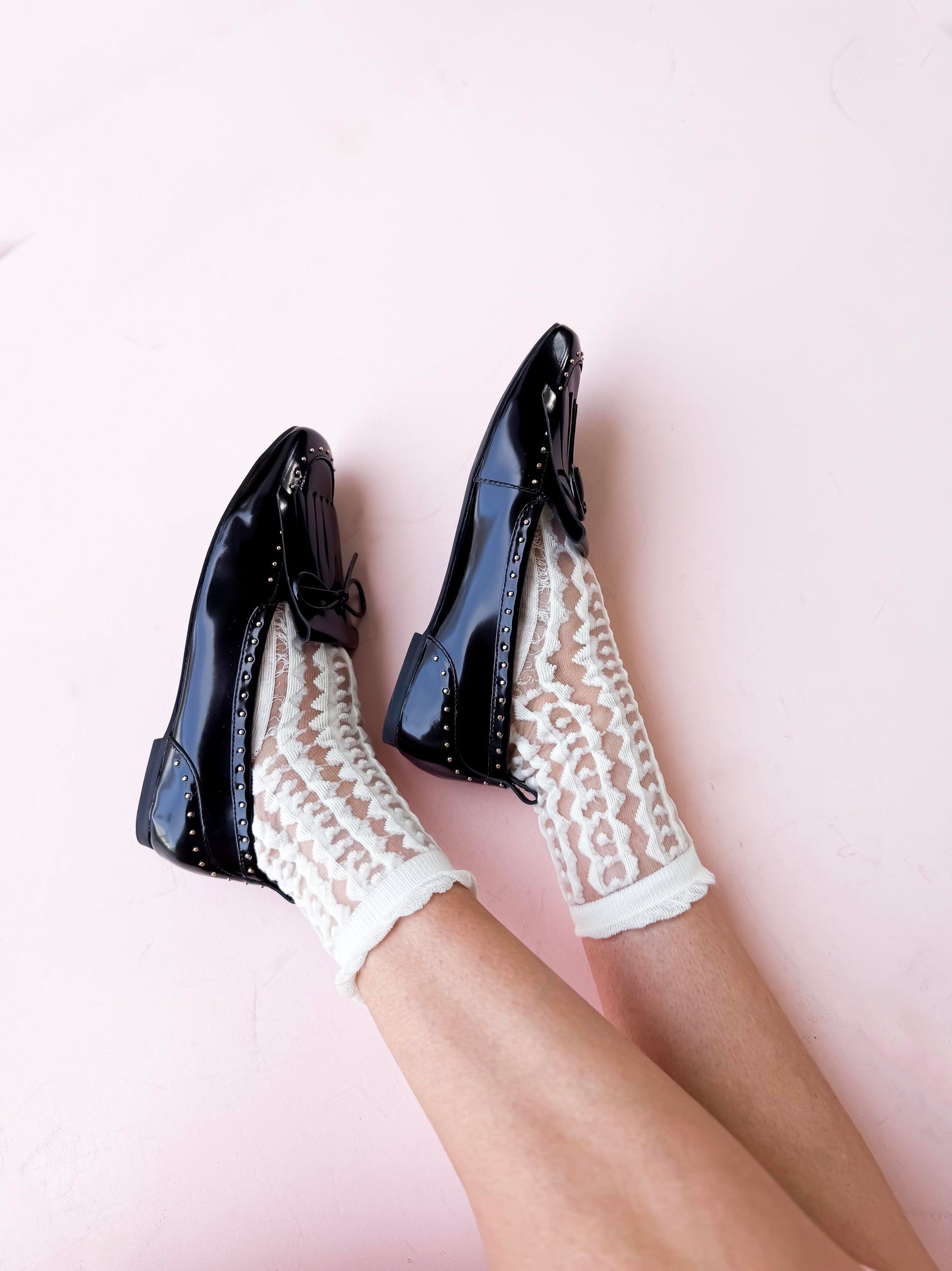 Cottage-Core Sheer Glass Socks | Elegant Textured Socks for Women