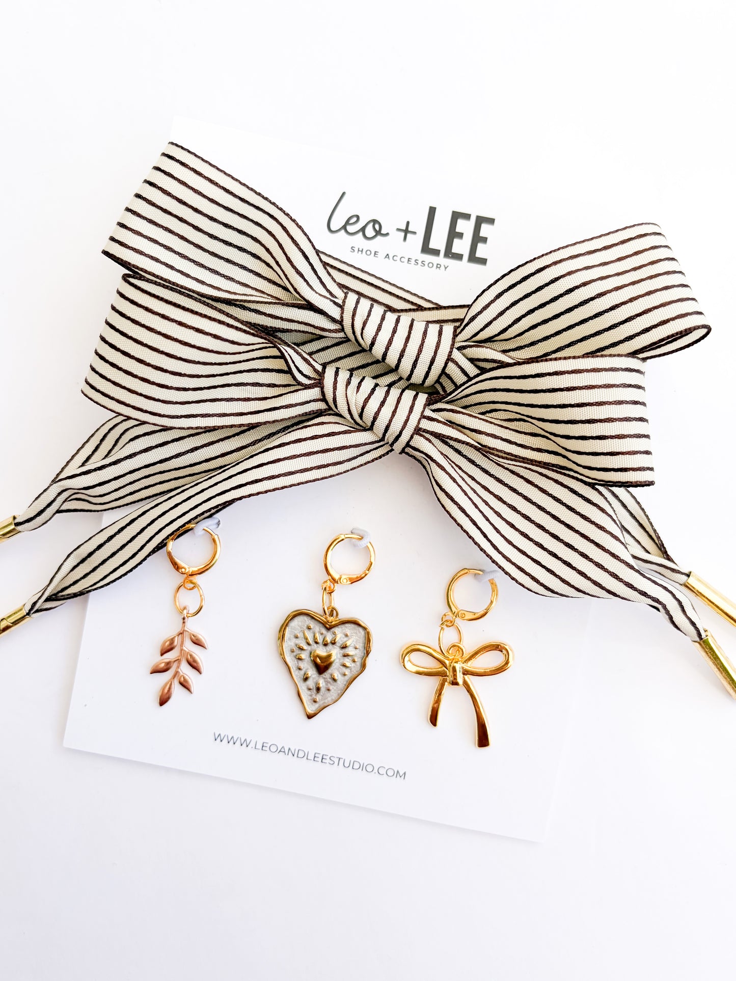 Heritage Stripe Charm Lace Set – Vintage Brown & Cream