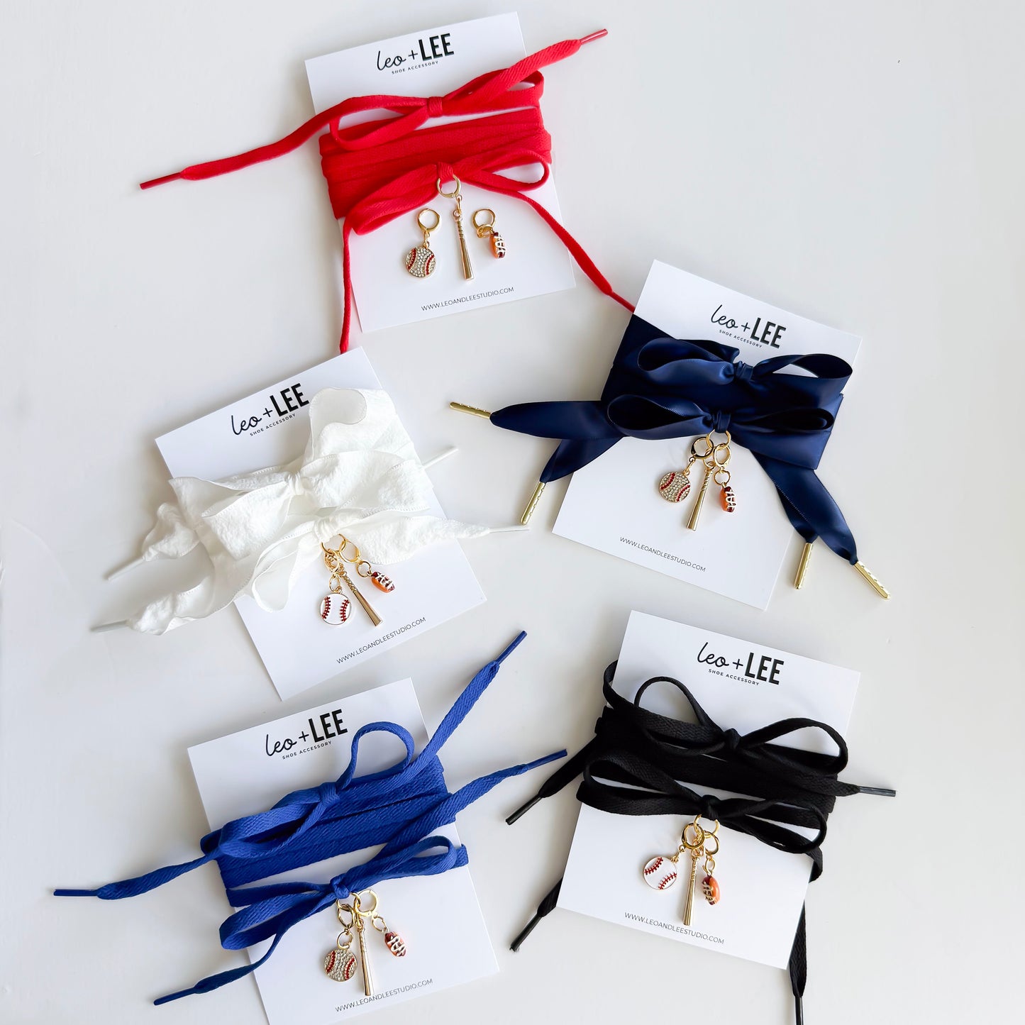 game day world series collection of baseball laces and charm sets