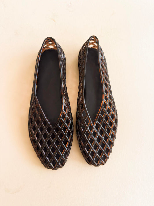 Jelly Lattice Ballet Flats – Classic & Clear Slip-On Shoes