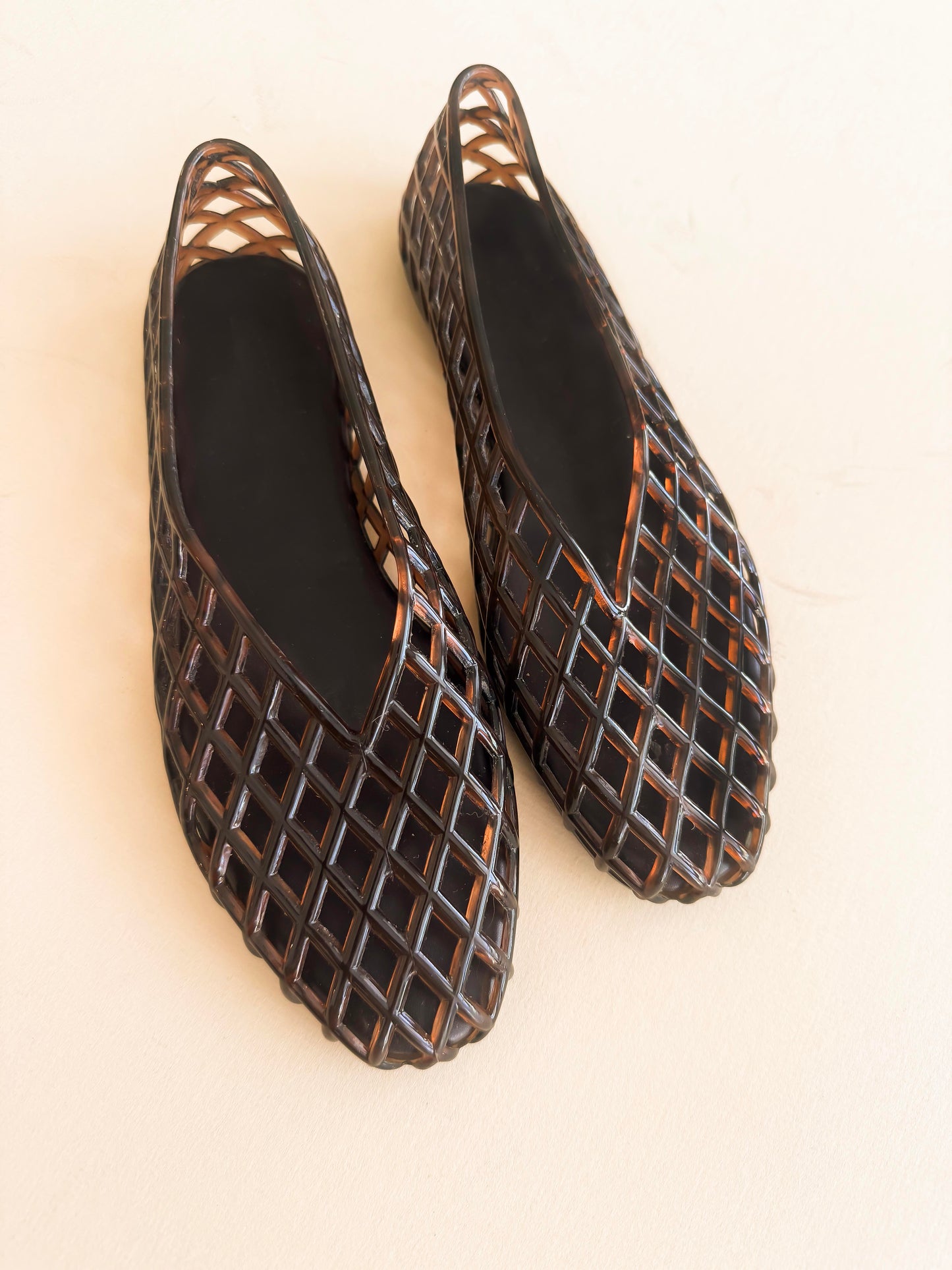 Jelly Lattice Ballet Flats – Classic & Clear Slip-On Shoes