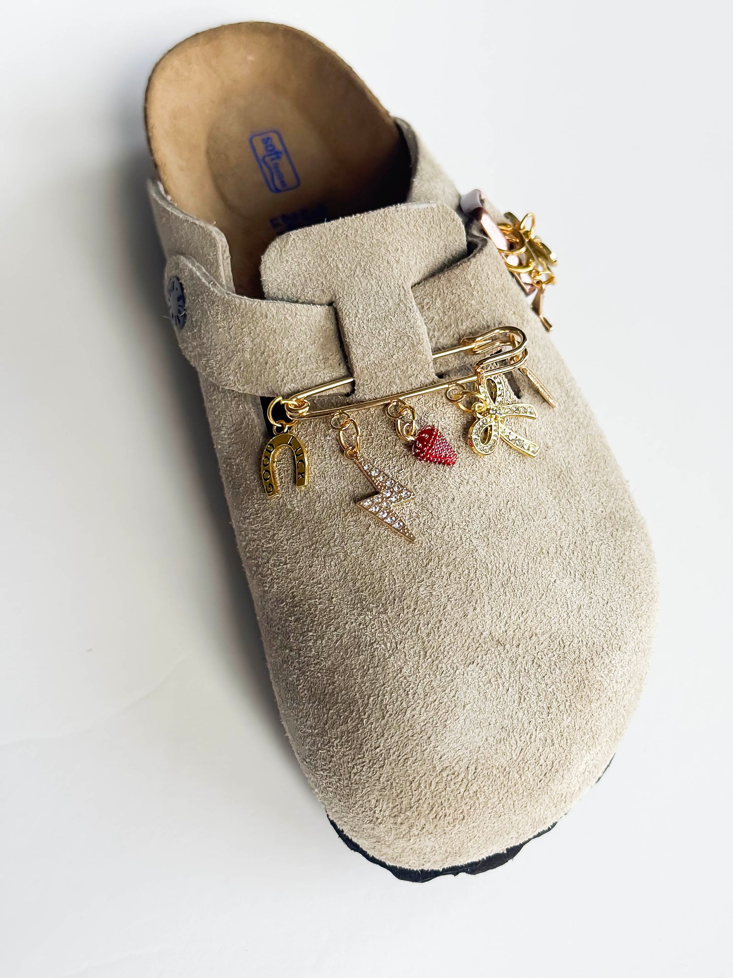 Boot, Sneaker & Birks Charm Pin – Gold Lucky Charm Shoe Accessory