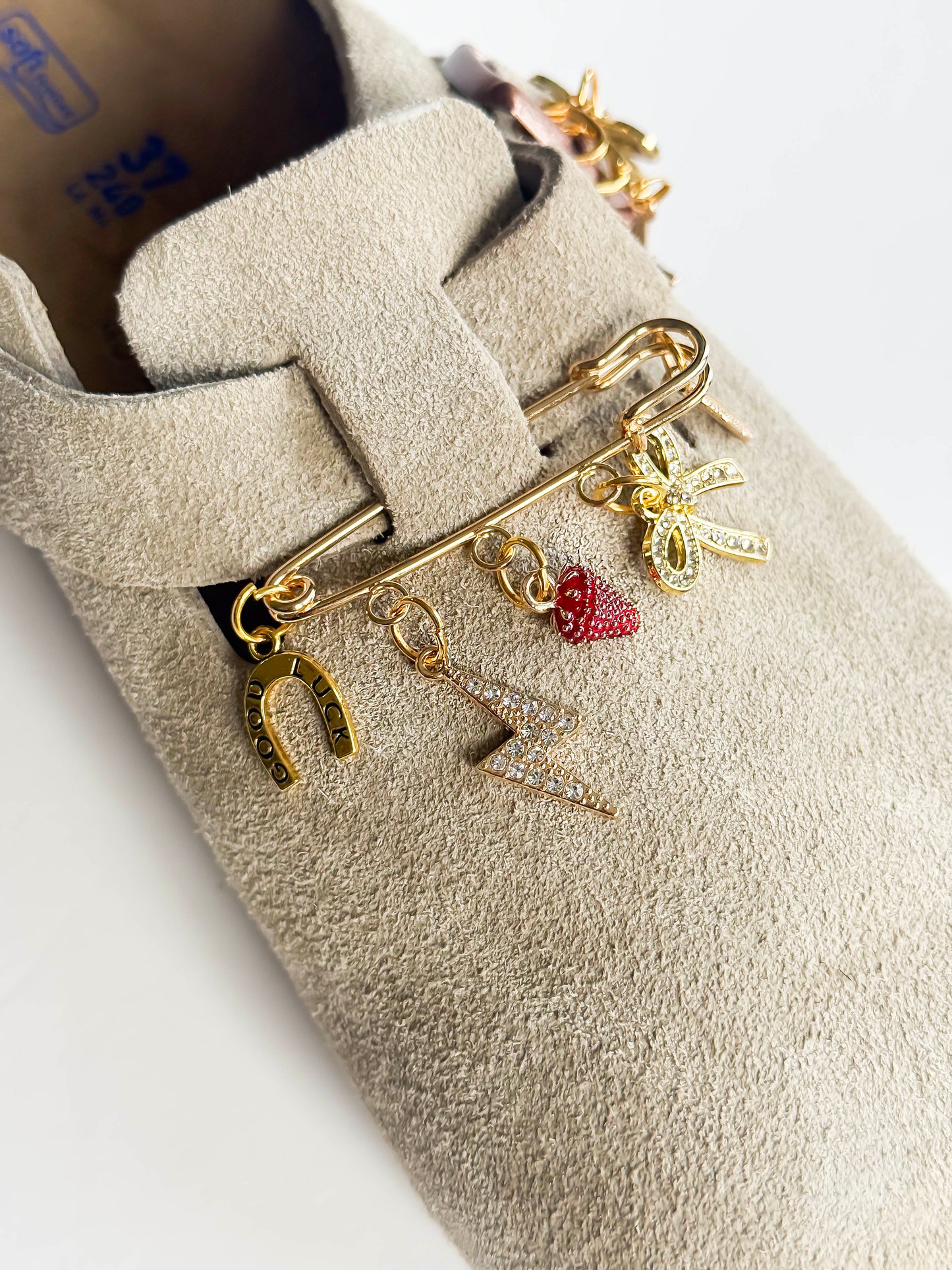 Boot, Sneaker & Birks Charm Pin – Gold Lucky Charm Shoe Accessory