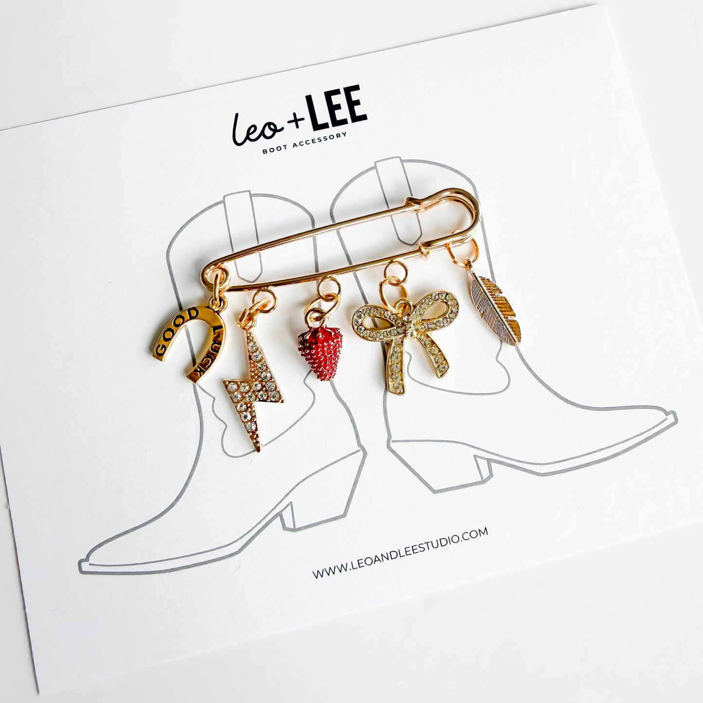 Boot, Sneaker & Birks Charm Pin – Gold Lucky Charm Shoe Accessory