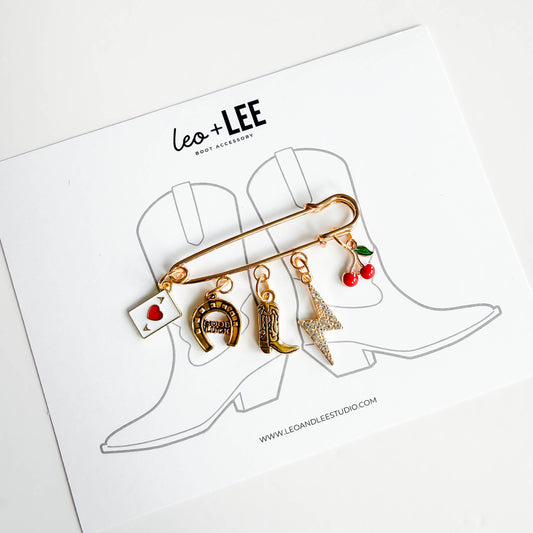 Boot, Sneaker & Birks Charm Pin – Gold Lucky Charm Shoe Accessory
