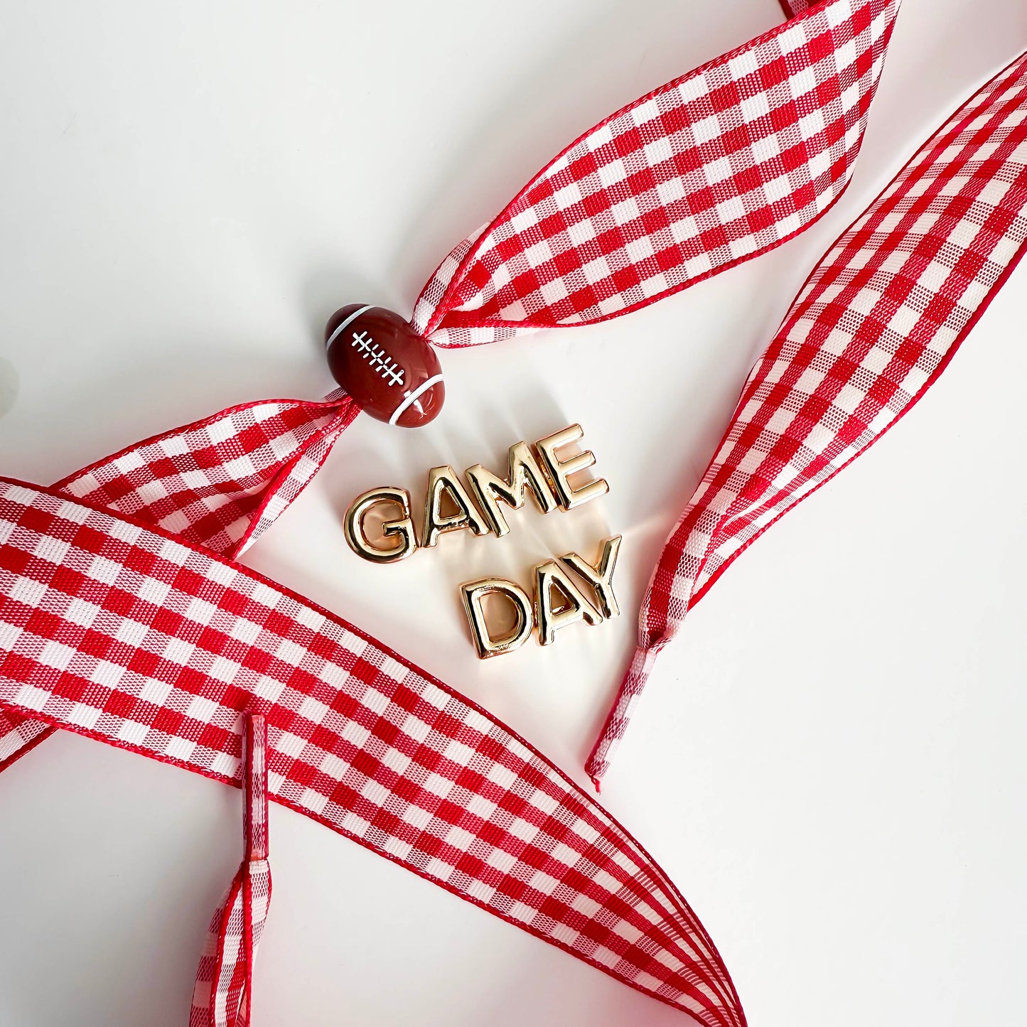 Game Day Gingham Sneaker Lace Charm Set – Football Shoe Accessories
