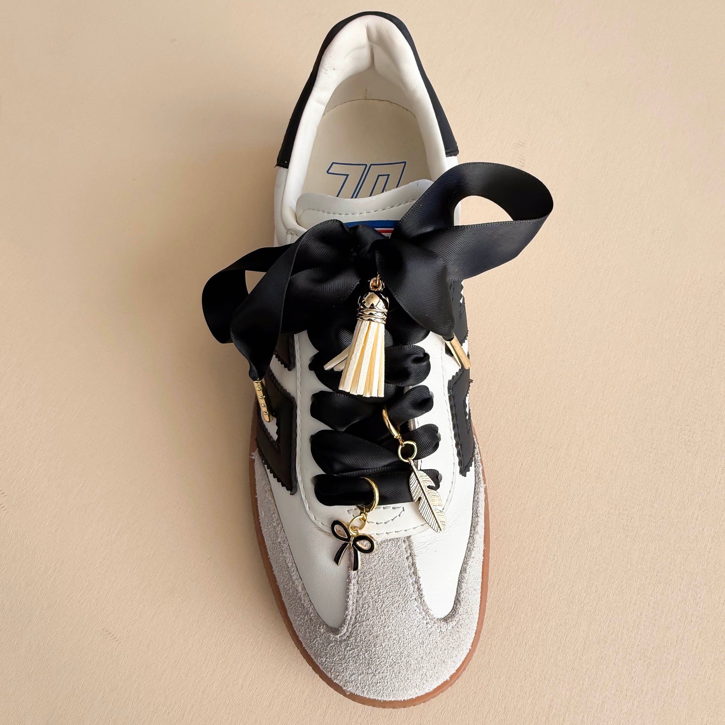 Satin Lace Charm Set with Gold Aglets – Sneaker Shoe Charm Sets