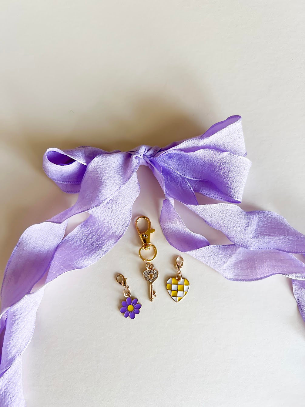 Trendy Lavender Shoe Charms with Key and Heart Accents – Stylish Sneaker Accessories by Leo + Lee