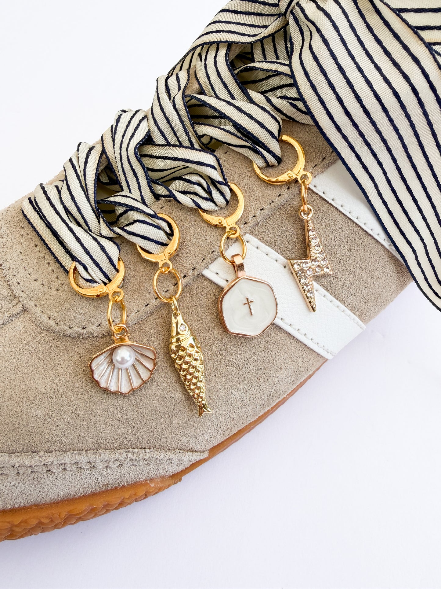 Heritage Stripe Charm Lace Set – Vintage Navy & Cream