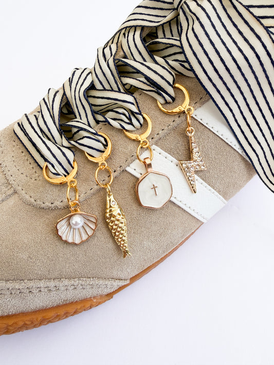 Heritage Stripe Charm Lace Set – Vintage Navy & Cream