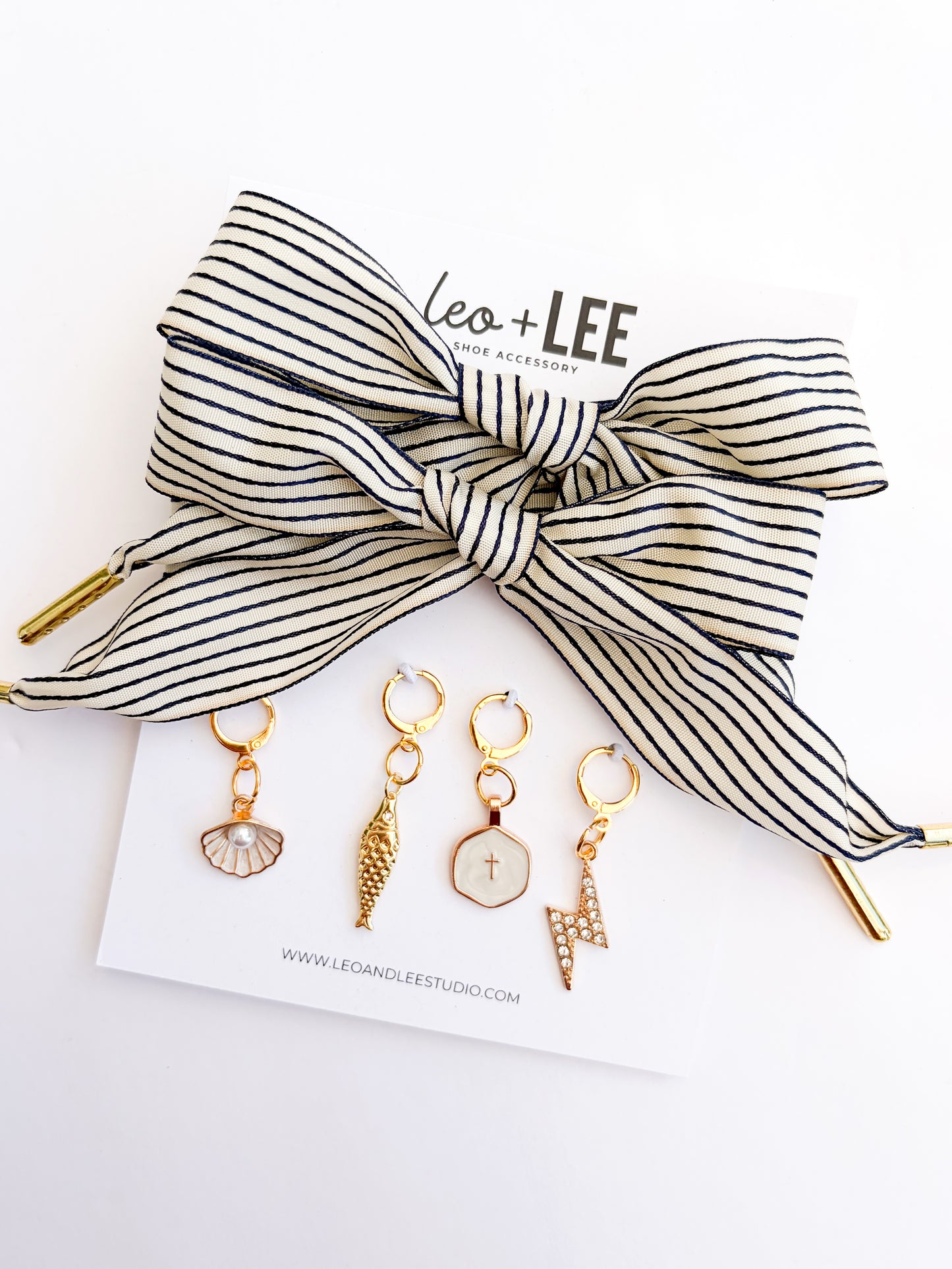 Heritage Stripe Charm Lace Set – Vintage Navy & Cream