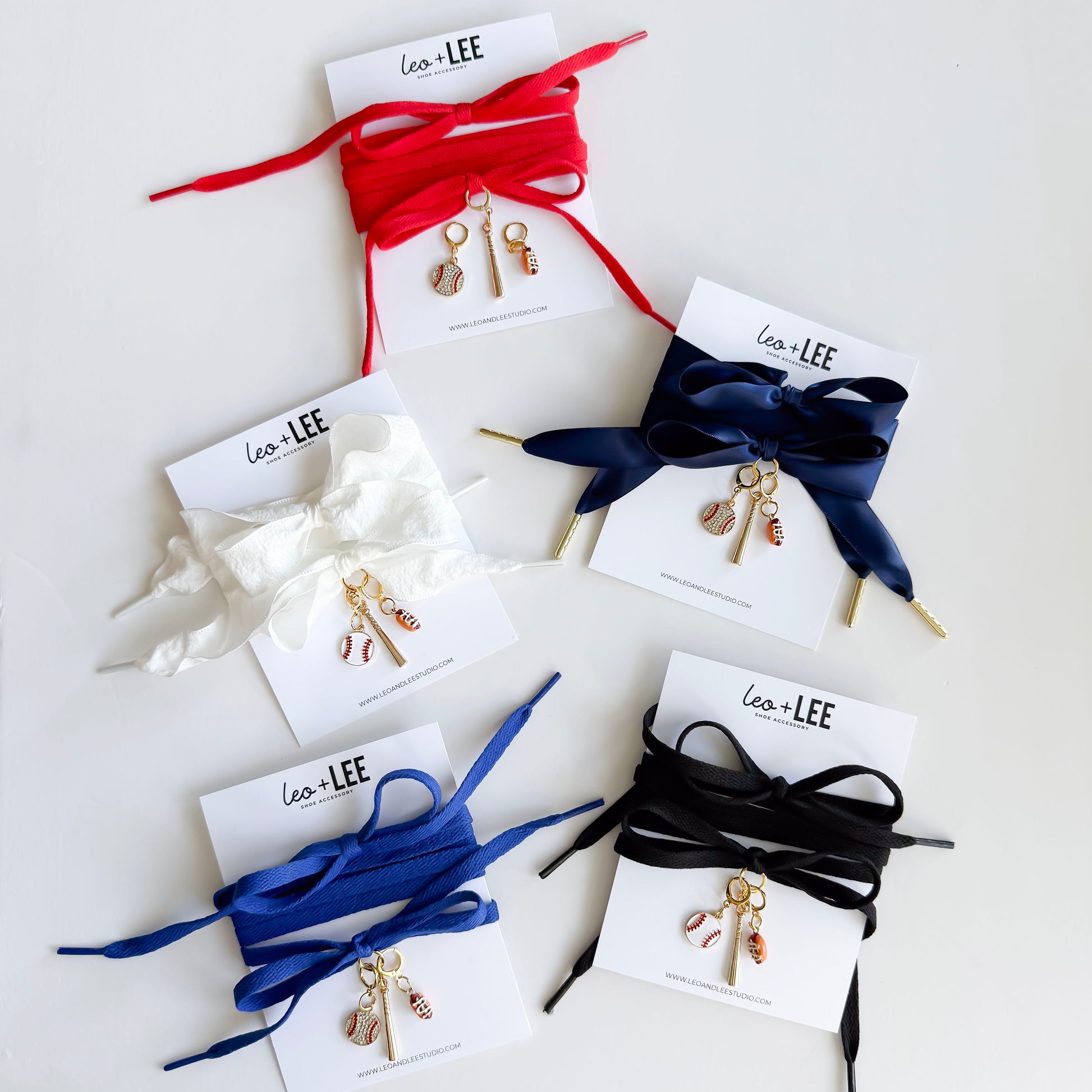 game day world series collection of baseball laces and charm sets